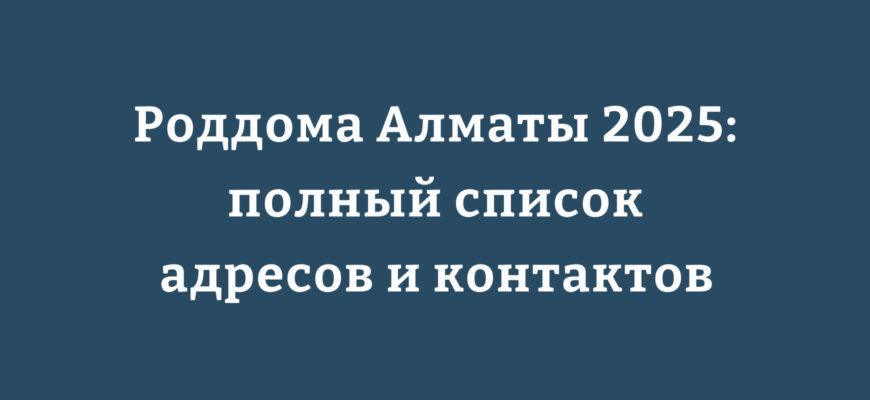 Карта расположения родильных домов Алматы 2025