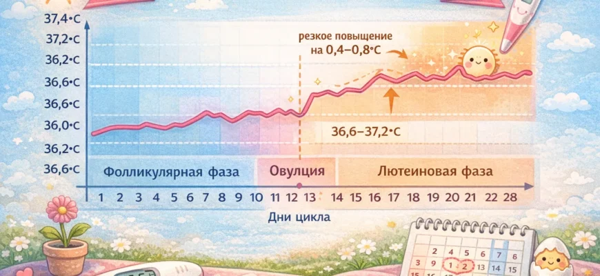График базальной температуры для определения овуляции