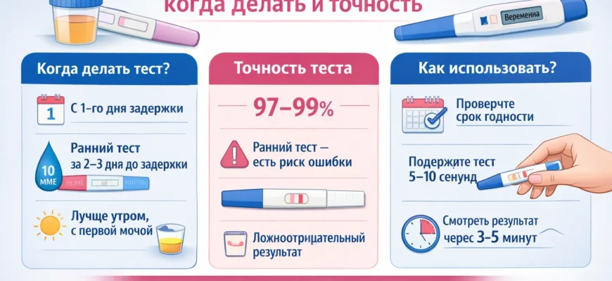 Тест на беременность: когда делать и как правильно определить результат