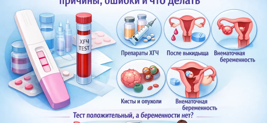 Ложноположительный тест на беременность: причины, ХГЧ и что делать