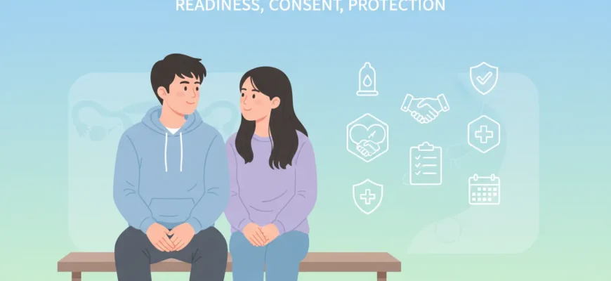 Первый секс: медицинская инфографика о готовности, согласии и защите при первом половом опыте