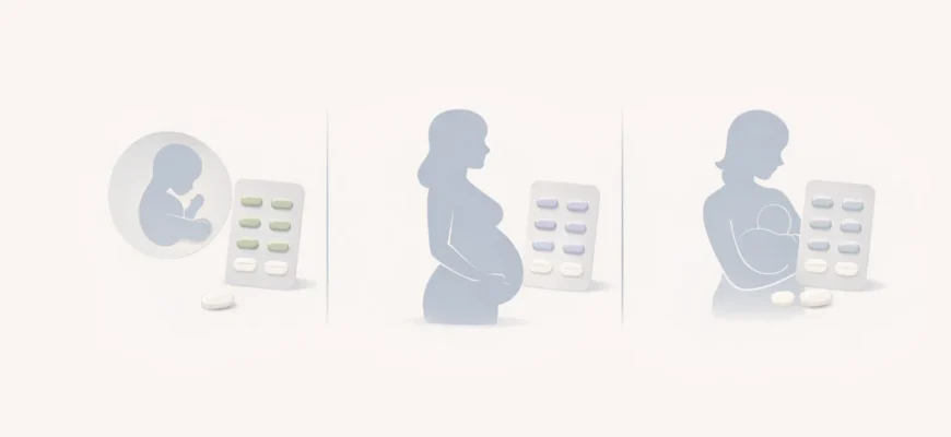 Схема выбора витаминных комплексов Элевит по этапам беременности и лактации