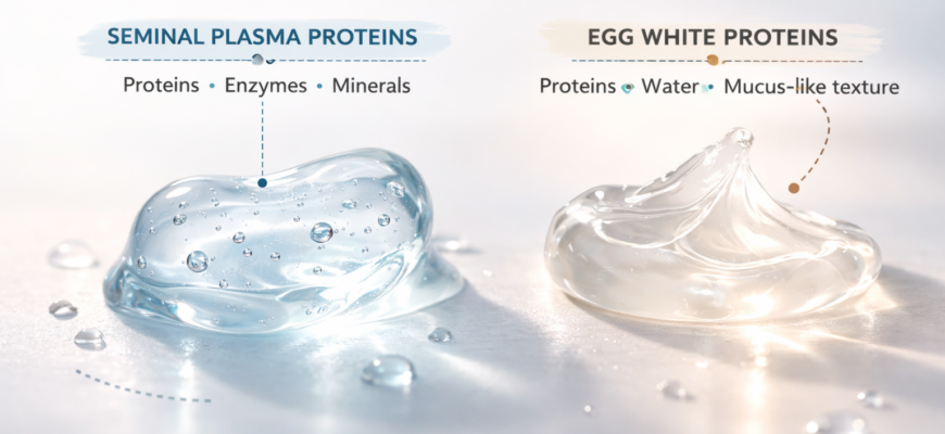 Сравнение текстуры спермы и яичного белка: вязкость и белковая структура