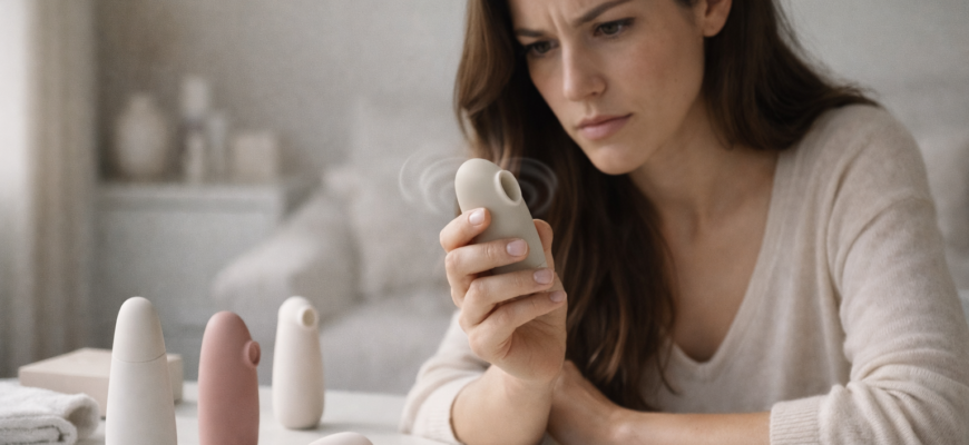 женщина выбирает вакуумный стимулятор сравнение моделей ощущения эффект всасывания Womanizer