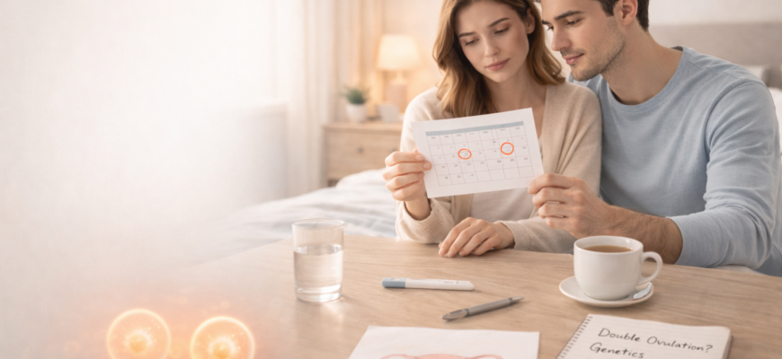 Пара планирует беременность и изучает вероятность двойни и факторы двойной овуляции