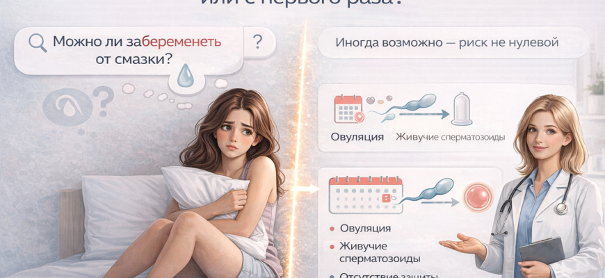 Можно ли забеременеть от первого раза и преэякулята — медицинское объяснение риска беременности от смазки и прерванного полового акта